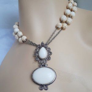 beaded Victorian style ivory necklace